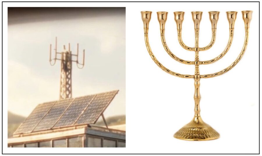 Antenne und Kerzenständer