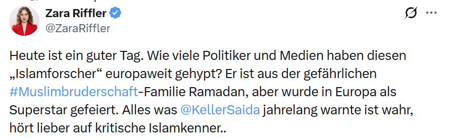 Islam-Experten warnten stets vor Ramadan und seiner Nähe zur islamistischen Muslimbruderschaft. Screenshot: JF