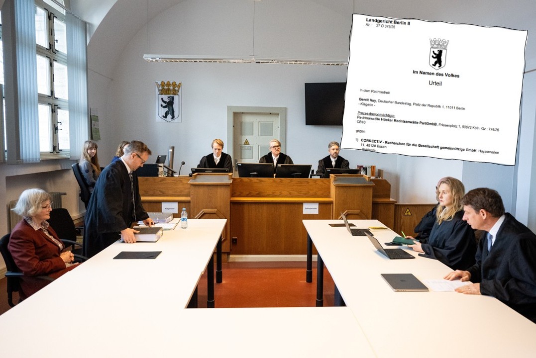 Die Gerichtsverhandlung über Correctiv im Berliner Landgericht – und das Urteil mit Begründung.