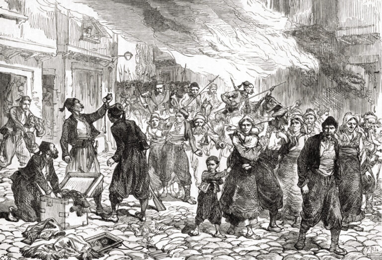 Osmanische Truppen verüben ein Massaker an Bulgaren nach der Einnahme der Stadt Batak.