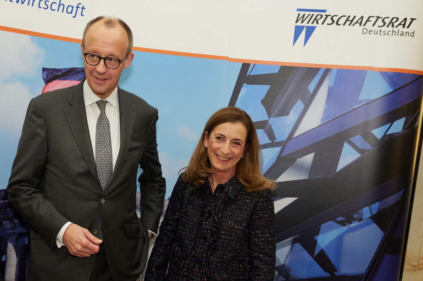 CDU-Chef Friedrich Merz mit der Vorsitzenden des CDU-Wirtschaftsrates, Astrid Hamker.