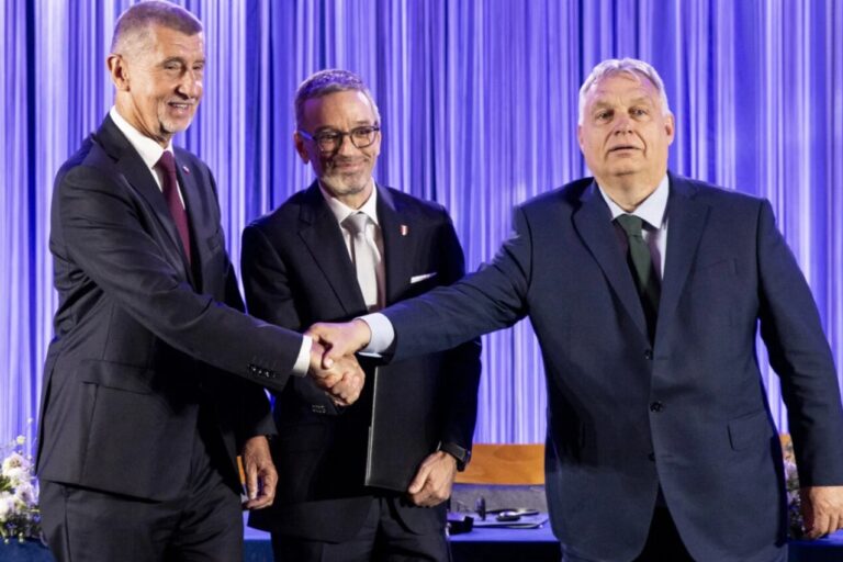 Die Chefs der Parteien ANO, Andre Babis, FPÖ, Herbert Kickl, und Fidesz Viktor Orban starteten die EU-Fraktion.