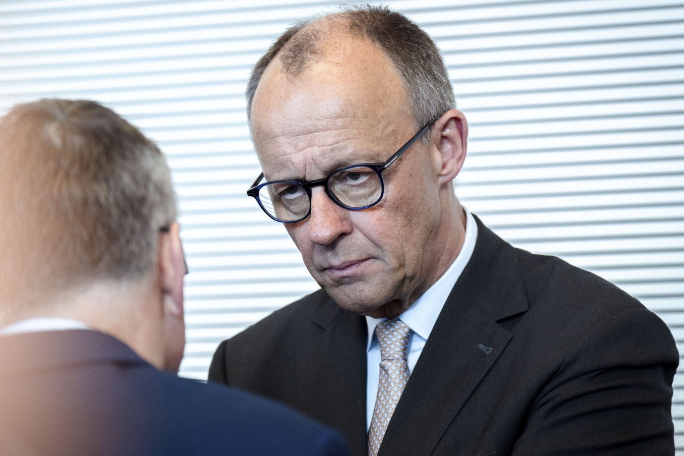 Stinksauer auf die SPD: Friedrich Merz am Dienstag in der Fraktionssitzung von CDU und CSU.