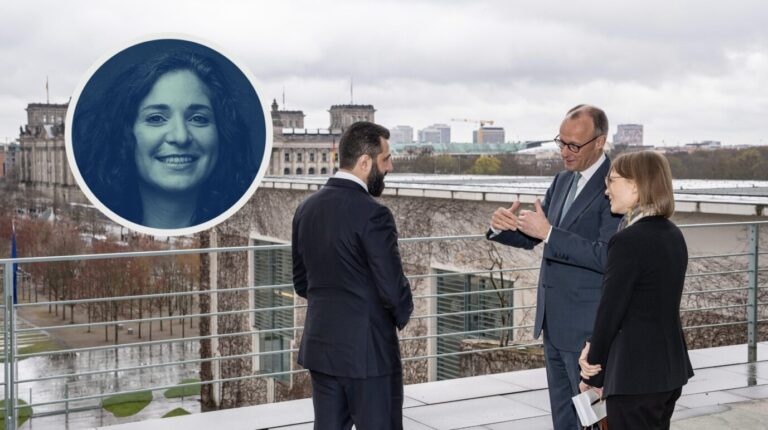 Bundeskanzler Friedrich Merz empfängt syrischen Übergangspräsidenten Ahmed al-Scharaa  Chancellor Friedrich Merz welcomes Syrian interim president Ahmed al-Sharaa  Le chancelier fédéral Friedrich Merz accueille le président syrien de transition Ahmed al Charraa