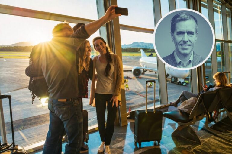 Das Bild zeigt junge Deutsche am Flughafen.