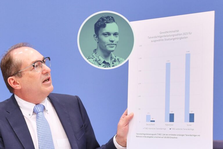Das Bild zeigt Bundesinnenminister Alexander Dobrindt von der CSU, der die Polizeiliche Kriminalstatistik 2025 vorstellt. Konservative und Rechte warnen seit Jahren vor Migrantenkriminalität.