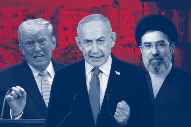 US-Präsident Donald Trump, Israels Premier Benjamin Netanjahu und der neue Oberste Führer des Iran Modschtaba Chamenei: hat der Iran nun die Oberhand? Fotos: IMAGO / Middle East Images /// IMAGO / Anadolu Agency /// IMAGO / UPI Photo /// IMAGO / Xinhua