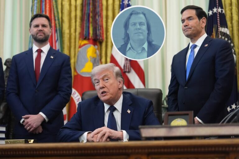 US-Präsident Donald Trump (m.) steckt politisch in der Klemme; ob seine Minister helfen können?