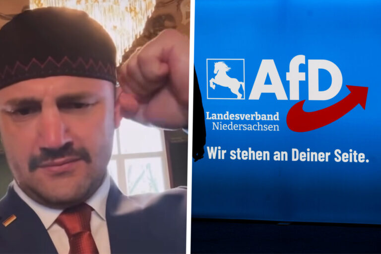 Der sich als „Noah Krieger“ bezeichnende Influencer Murad Dadajew: Ein Schießtraining wurde ihm endgültig zum Verhängnis. Jetzt ist er raus bei der AfD. (Themenbild/Collage)