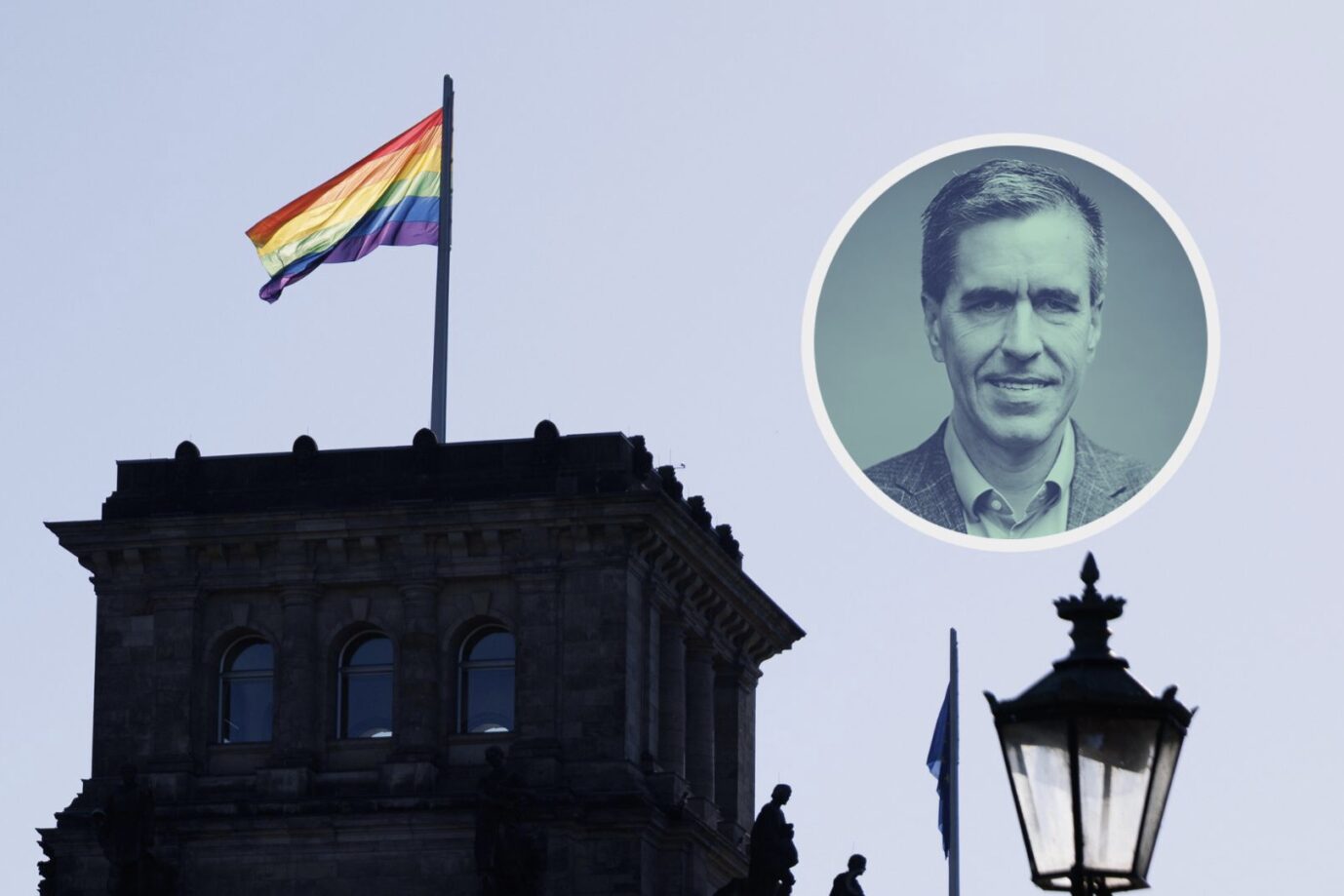 Regenbogenflagge am Bundestag: Symbol einer auf den Kopf gestellten Wertehierarchie. (Themenbild/Collage)