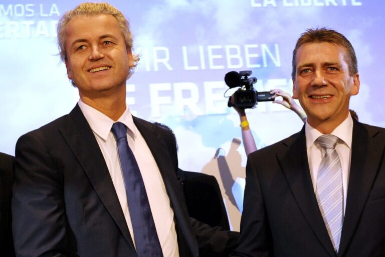 Nach einer Diskussionsveranstaltung mit dem niederländischen Politiker Geert Wilders (links) wurde René Stadtkewitz (rechts) aus der Berliner CDU-Fraktion ausgeschlossen. Jetzt ist er für die AfD Bürgermeister in Zehdenick.