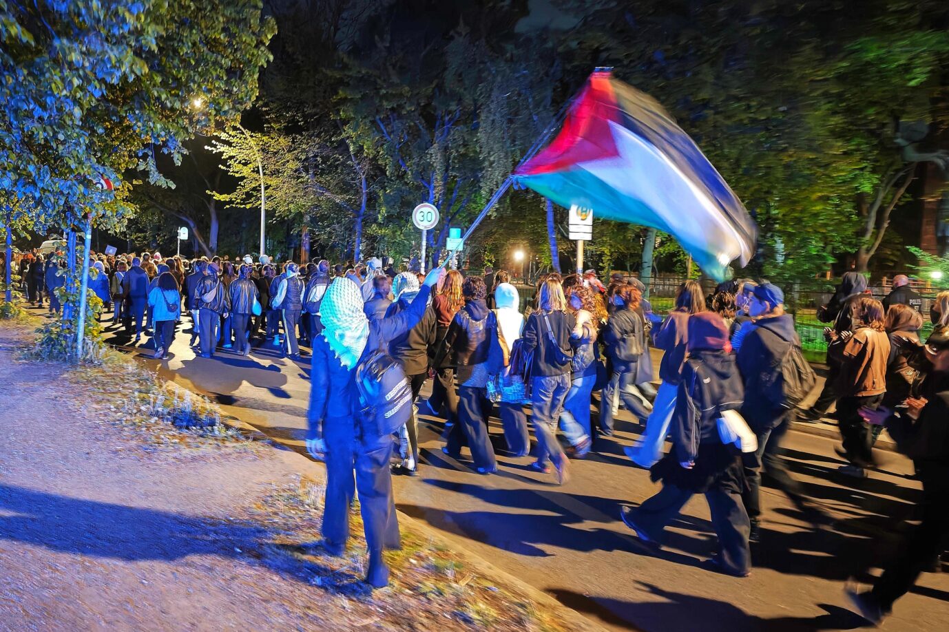Auf linken Demos geht es derzeit nicht ohne Palästina-Flagge.
