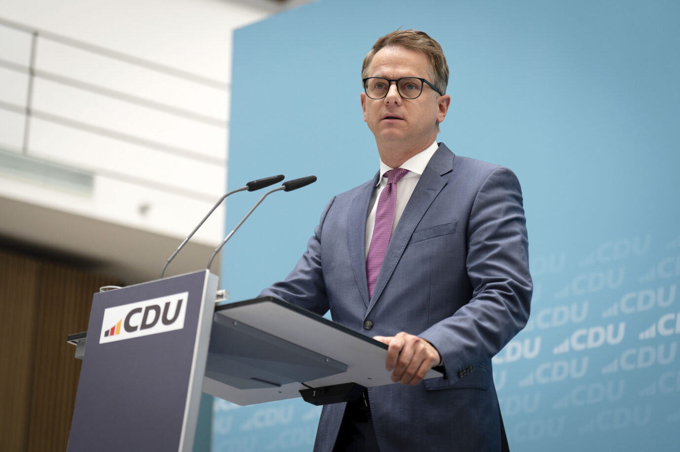 Carsten Linnemann bei der Pressekonferenz [press conference] nach der Bundesvorstandssitzung der CDU im Konrad-Adenauer-Haus. Berlin, 18.05.2026