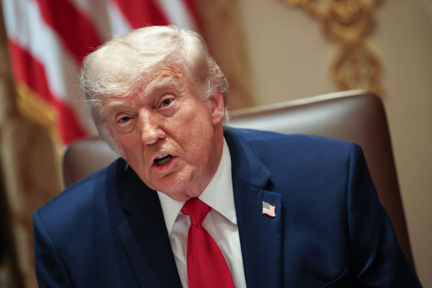 US-Präsident Donald Trump bei der Kabinettssitzung am Mittwoch, wo er sich auch zum Krieg gegen den Iran äußerte