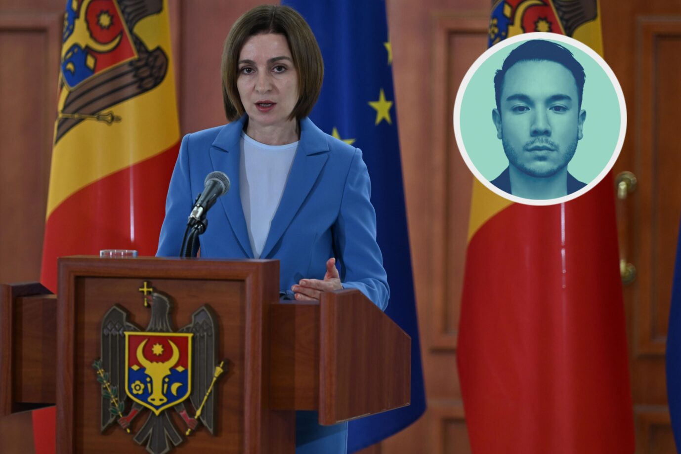 Das Bild zeigt die Präsidentin von Moldau, Maia Sandu.