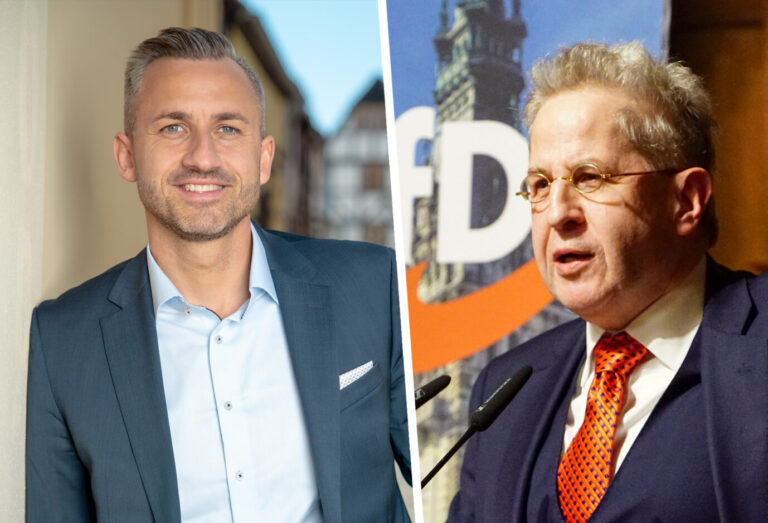 Bald in einem Kabinett? Sachsen-Anhalts AfD-Spitzenkandidat Ulrich Siegmund und Hans-Georg Maaßen.