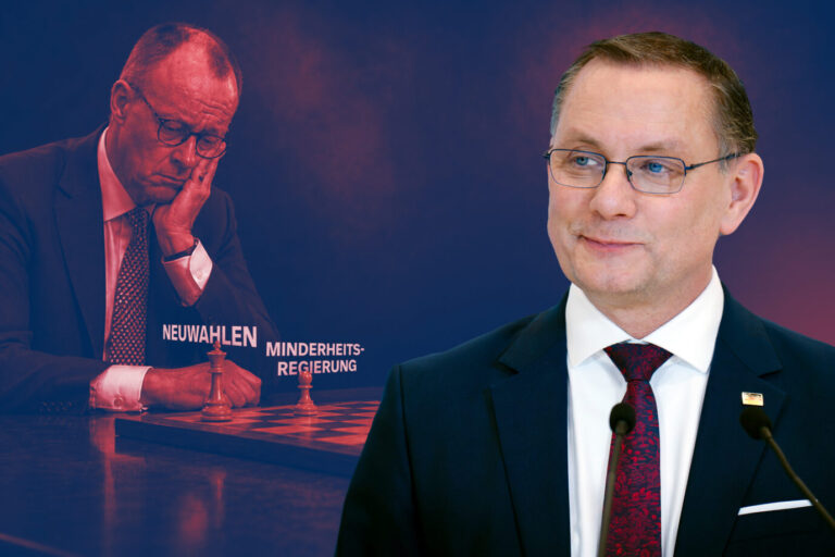 „Das rechne ich ihm an“: Oppositionsführer Tino Chrupalla (AfD, rechts) hat nicht nur Kritik für Kanzler Friedrich Merz übrig.