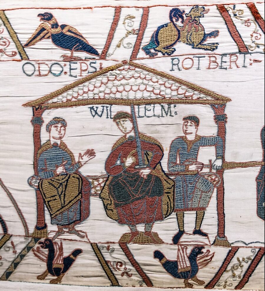 Die Normannen in England: Wilhelm der Eroberer dargestellt auf dem Teppich von Bayeux. 