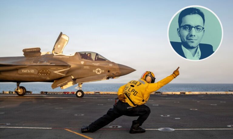 Ein US-Kampfjet vor dem Start: Nun blockieren die USA die Straße von Hormus.