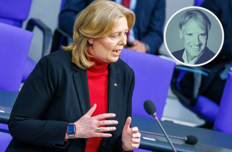 Bärbel Bas bei ihrer Sozialsystem-Lüge im Bundestag.