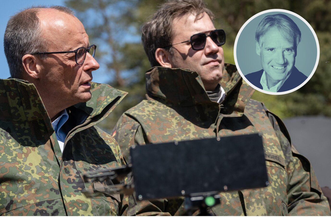 Steuerreform von allen Seiten unter Beschuss: Kanzler Friedrich Merz und sein Vize Lars Klingbeil sind anders, als es auf dem Bild scheint, nicht gewappnet.