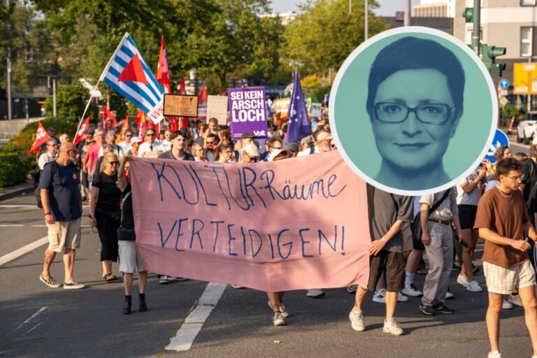 Proteste gegen AfD vor der Essener Philharmonie: Gelebter Kulturkampf von links. (Themenbild/Collage)
