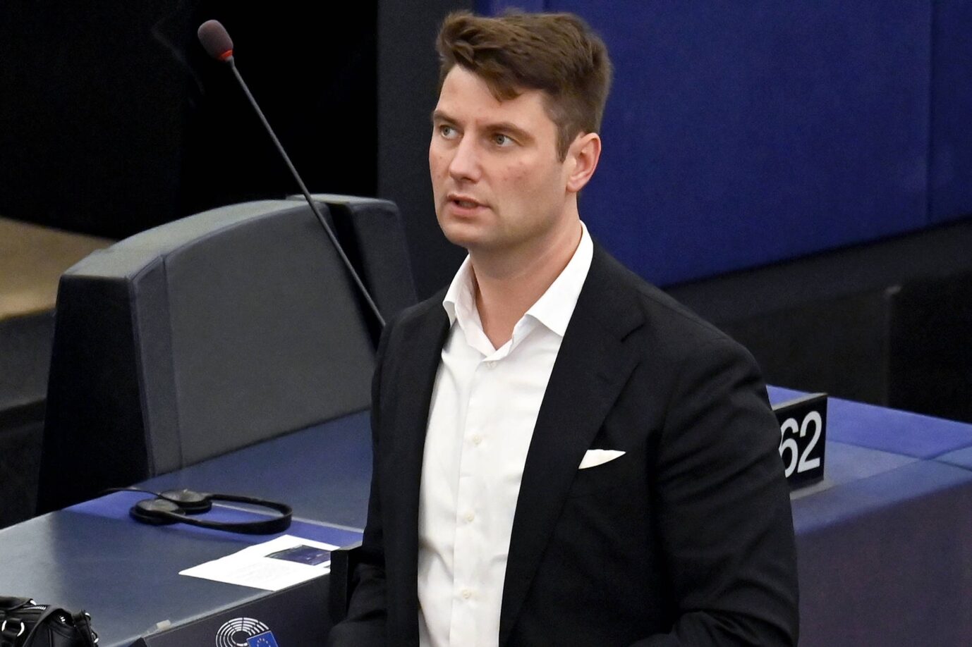 Der ESN-Fraktionsvorsitzende im EU-Parlament René Aust (AfD).
