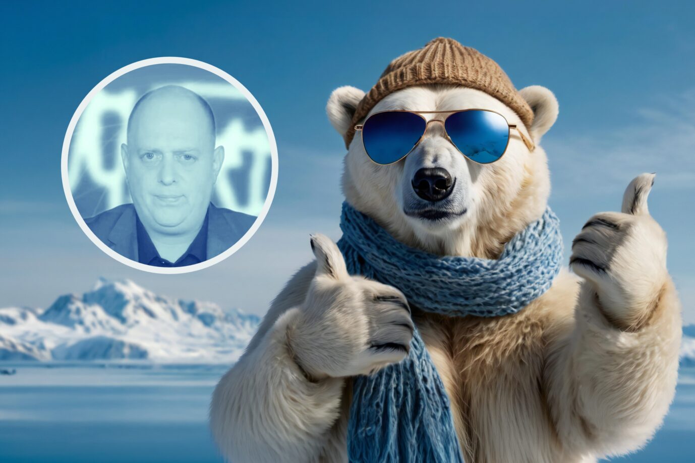 Ein gut gelaunter Polarbär (Symbolbild): Dem Klima geht es besser, als viele bisher dachten. Bild: KI