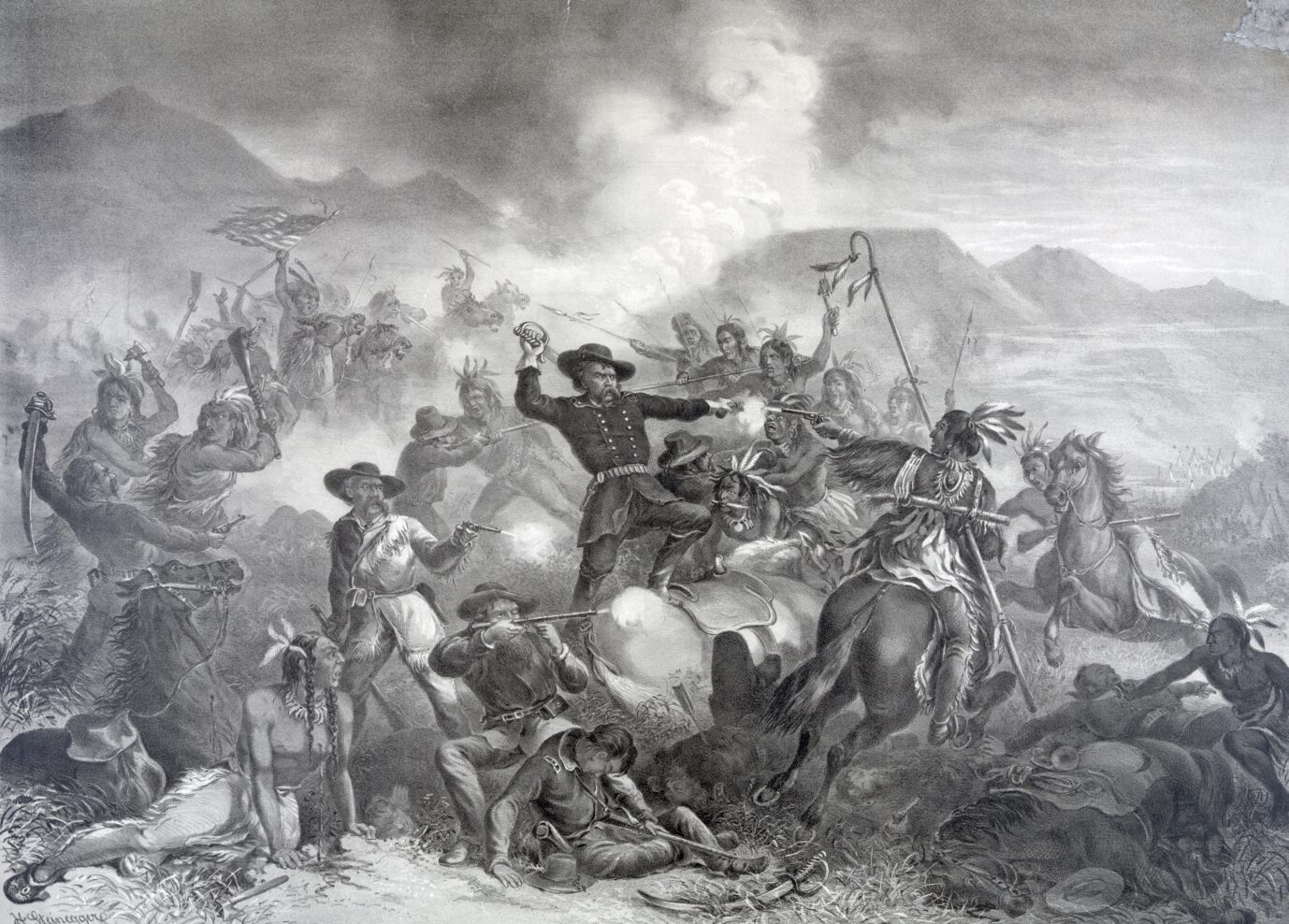 General Custer fand mit seinen Männern am Little Big Horn den Tod durch die Hand der Indianer.