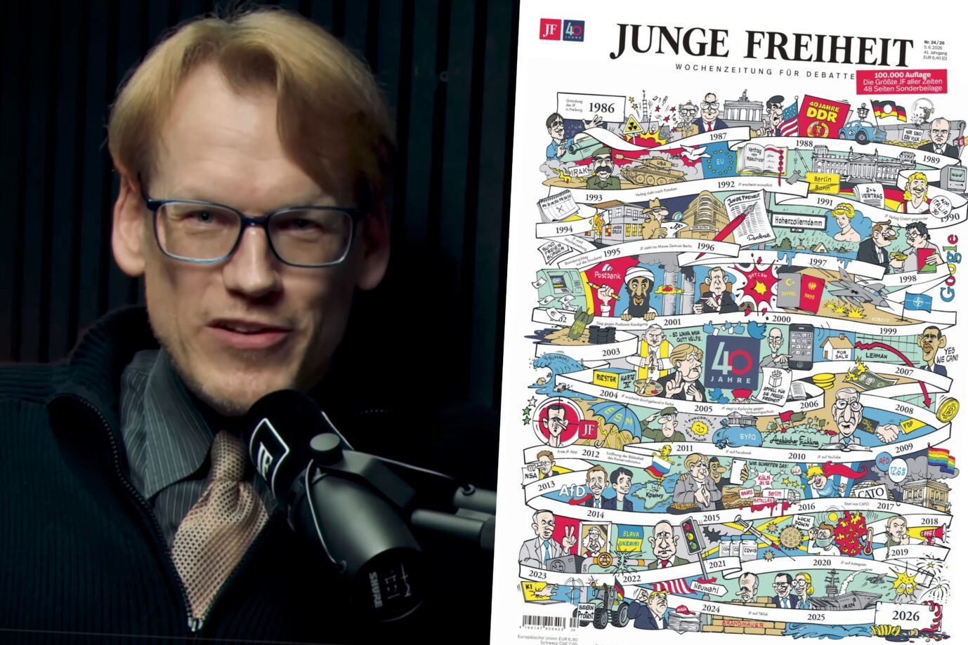 Moritz Schwarz, Titelbild Junge Freiheit Jubiläumsausgabe