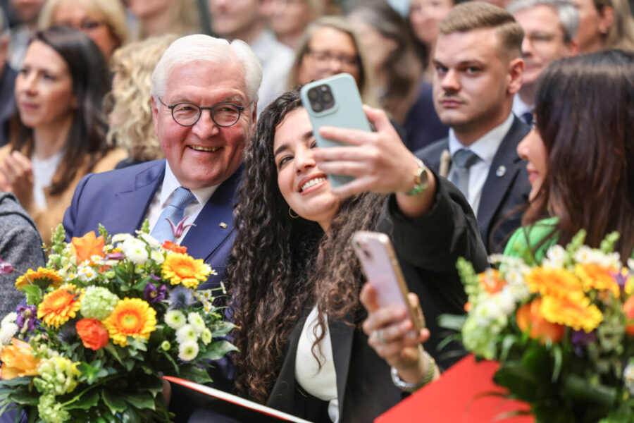 Bundespräsident Frank-Walter Steinmeier bei einer Einbürgerungsfeier