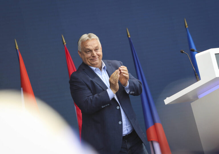 Viktor Orbán: Fast alle Delegierten seiner Partei wählten ihn erneut zum Fidesz-Chef (Archivbild) Foto: picture alliance / SIPA | Charles Bury