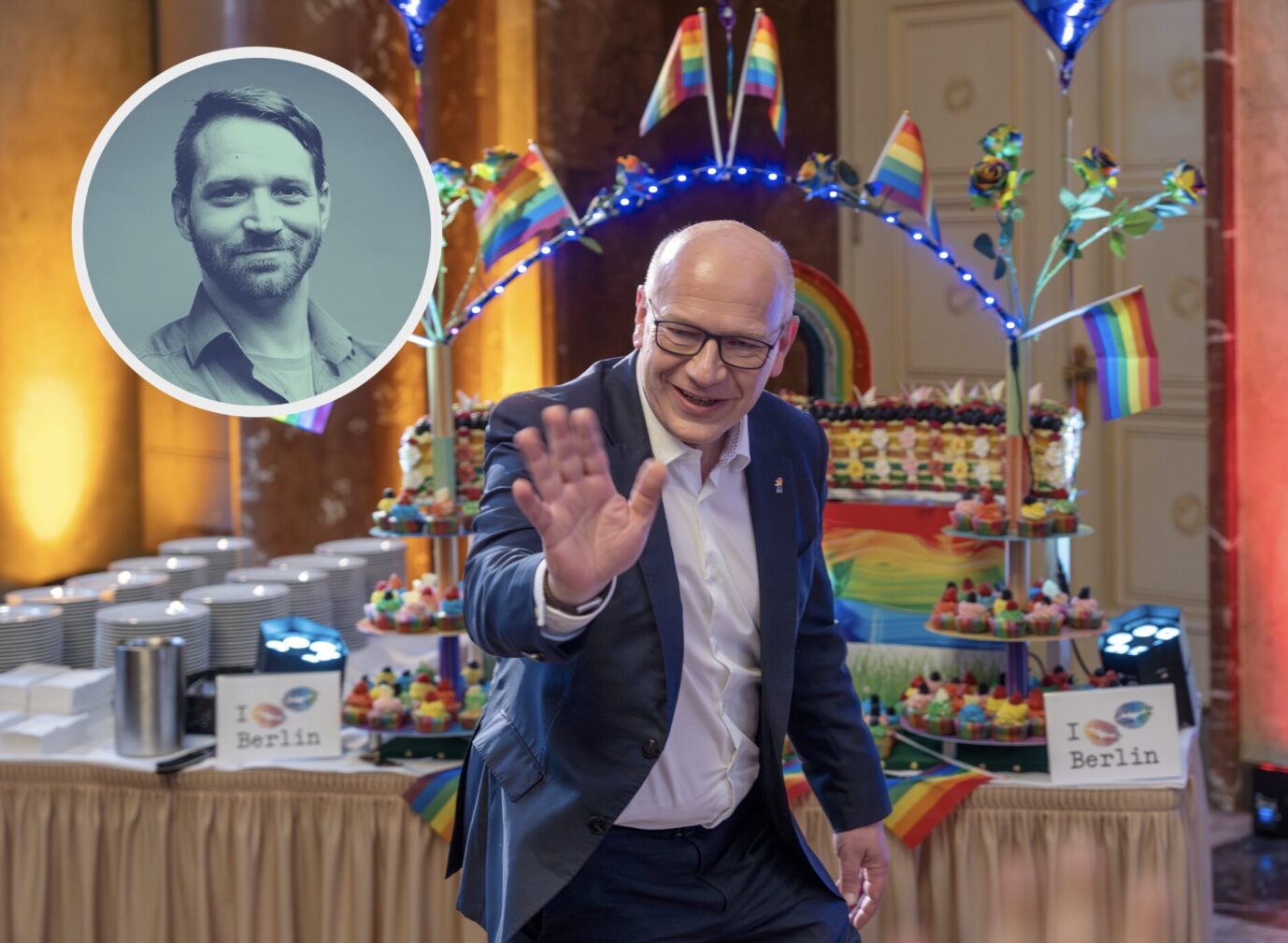 Kai Wegner: Mehr Regenbogen geht einfach nicht. Foto: picture alliance/dpa | Soeren Stache. Hauptstadt der Schwachsinnigen.