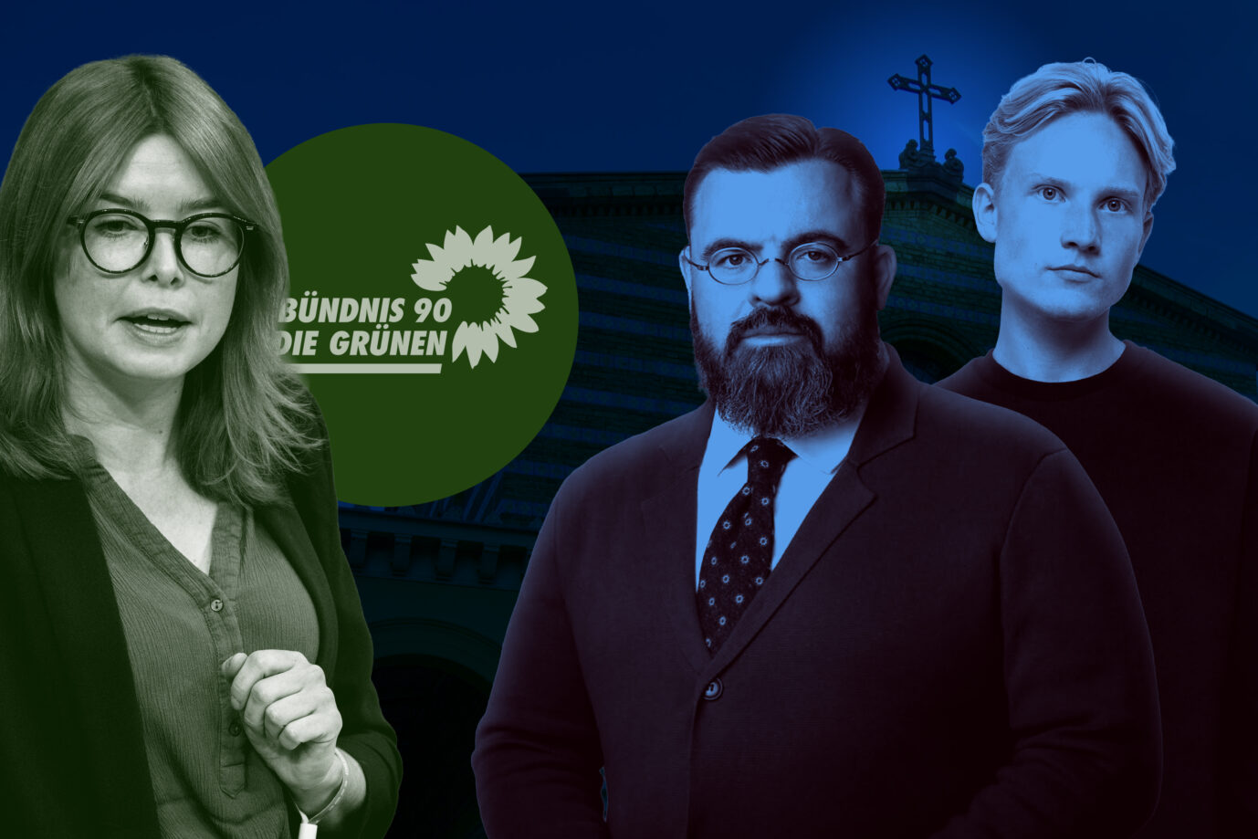 Grünen-Politikerin Schönberger sowie die Christen Jäger und Riemenschneider