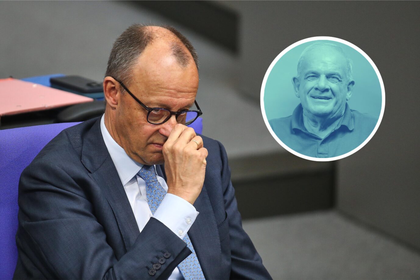 Bundeskanzler Friedrich Merz (CDU) zieht an seiner Nase: Immerhin erklärte ein Gericht „Pinnochio“ als nicht strafbar an. (Themenbild/Collage)