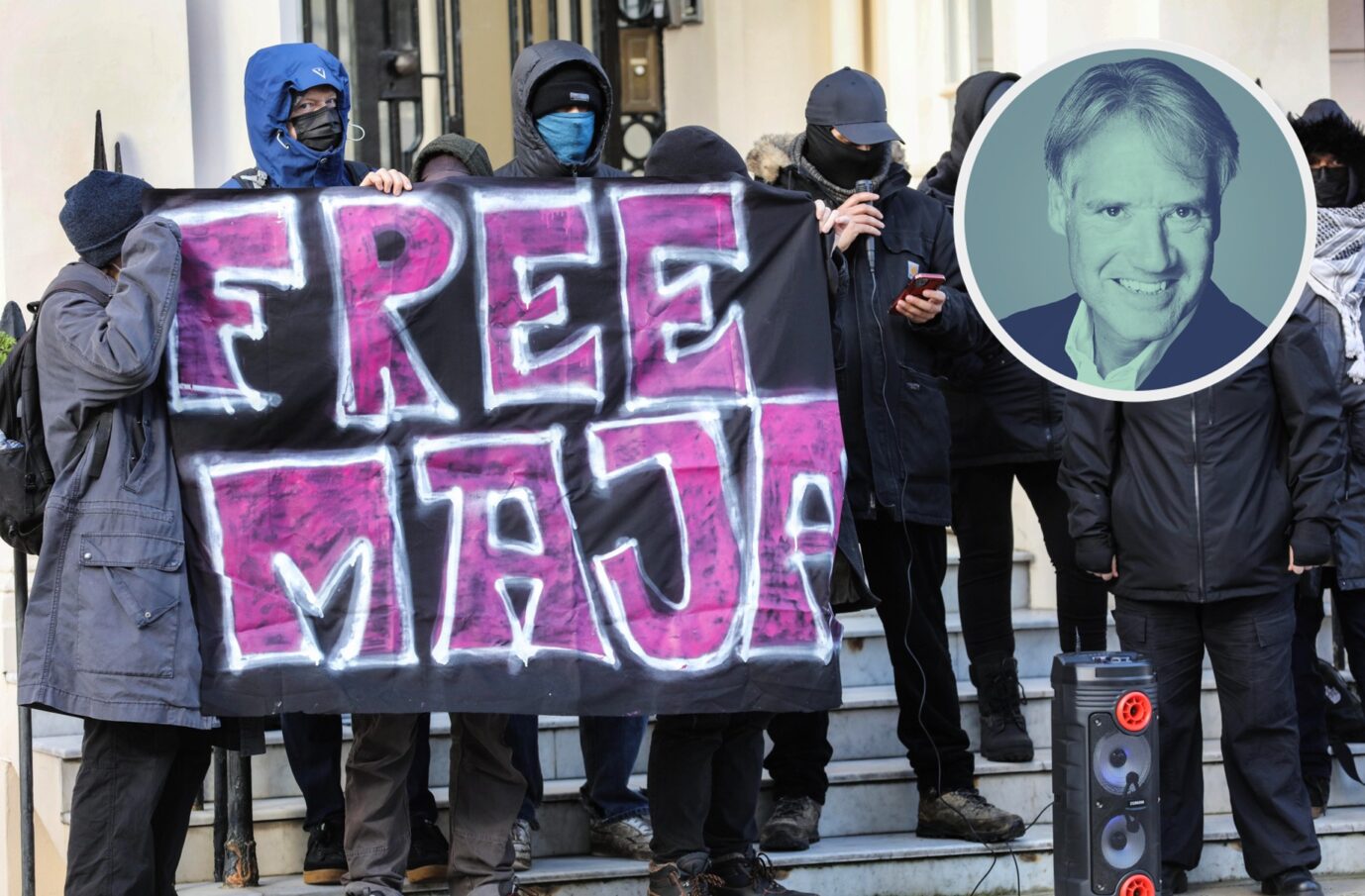 „Wir sind auch Antifa“: Protest für die Freilassung von Simeon „Maja“ T.