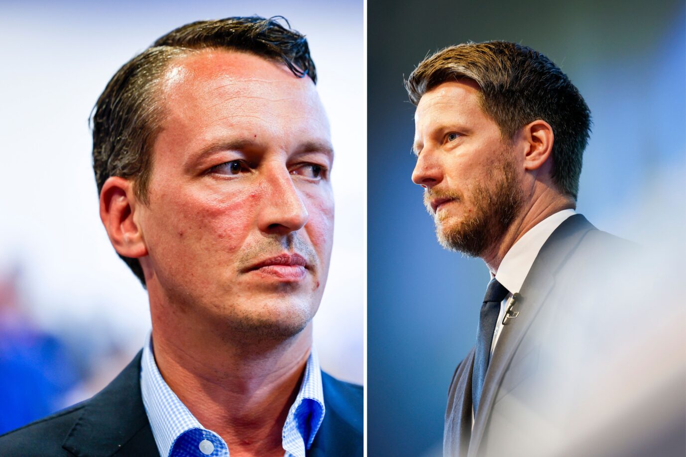 Der Bundestagsabgeordnete Matthias Helferich (l.) und Landeschef Martin Vincentz: Unversöhnlich. Fotos: Picture Alliance