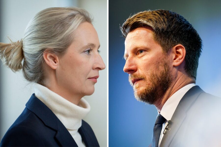 Alice Weidel (l.) und Martin Vincentz: im Machtkampf. Fotos: Picture Alliance. AfD-Machtkampf.