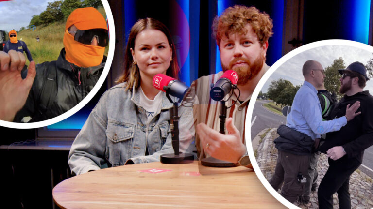 Social-Media-Chef Vadim Derksen und unsere Influencerin Lena schildern die Angriffe der Antifa im JF-Studio. Fotos: JF