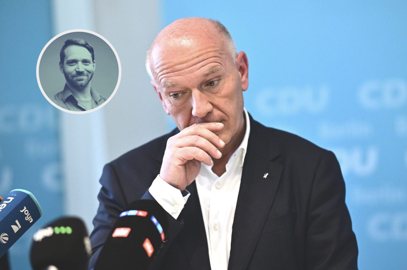 Kai Wegner, Regierender Bürgermeister von Berlin: Ein bis zur Unkenntlichkeit verzwergter Provinzpolitiker. Foto :picture alliance/dpa | Fabian Sommer