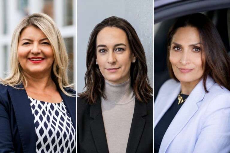 Sollen ihre Posten verlieren: Europa-Vertriebschefin Iryna Kauk, Christiane Zorn und Maryam Djavadi. Foto: Porsche AG / JF