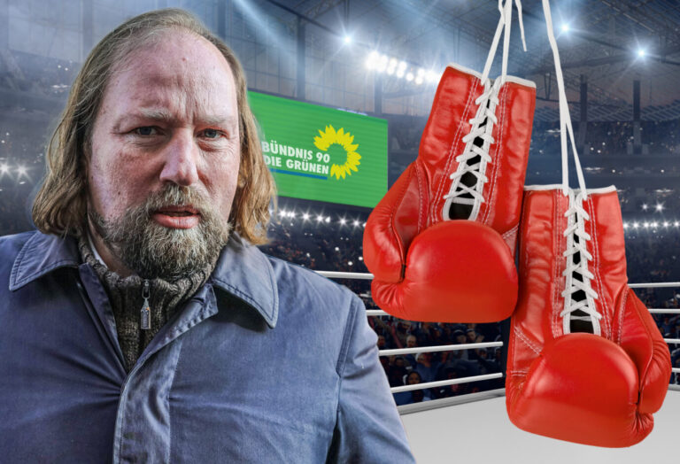 Das Bild zeigt Anton Hofreiter von den Grünen. Er ist ein linker Politiker und boxt gerne.