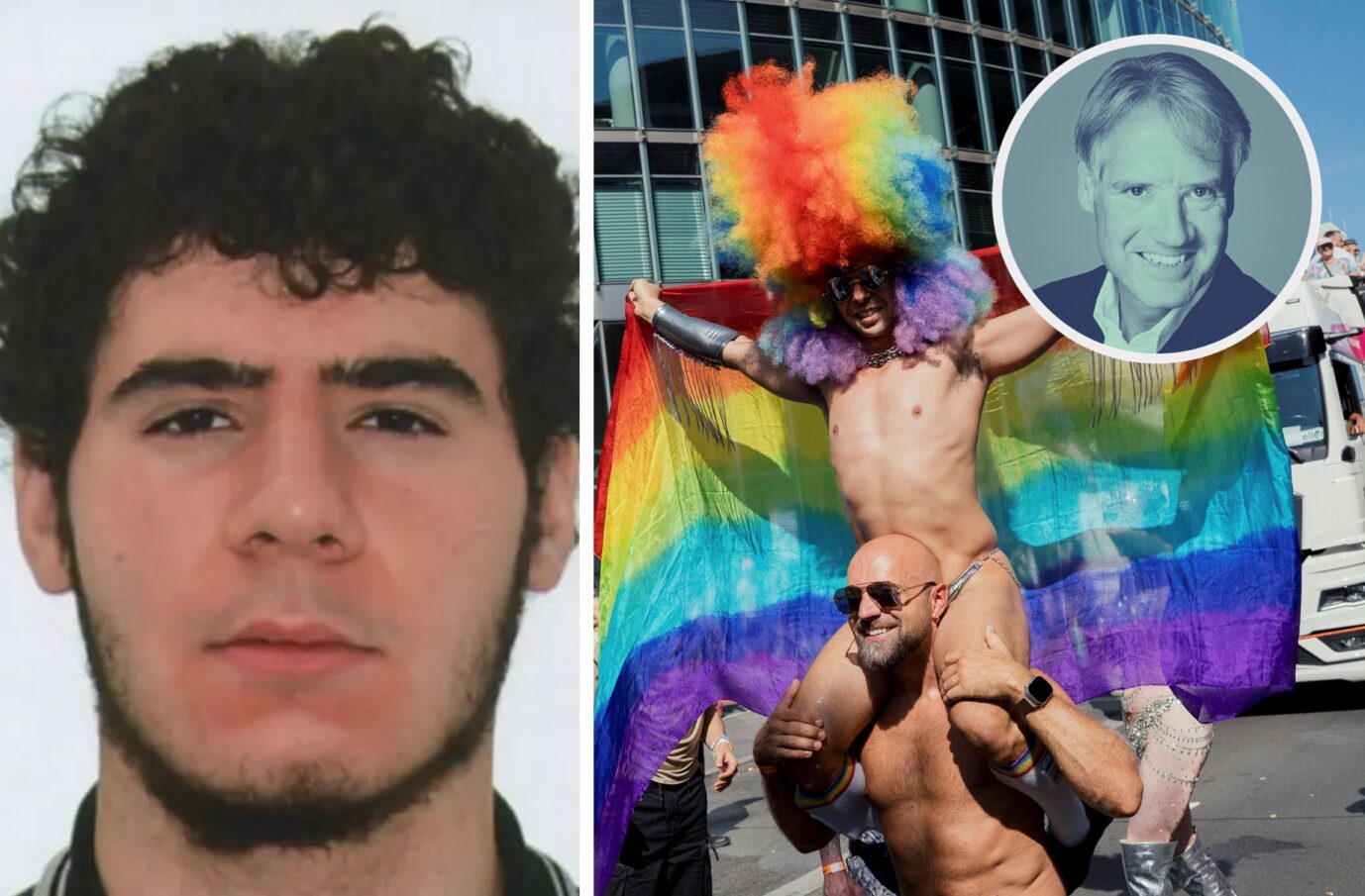 Der mutmaßliche CSD-Attentäter Abdul Ballout und Teilnehmer in Berlin.