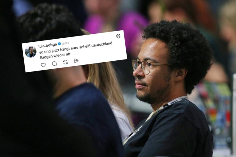 Grüne-Jugend-Chef Luis Bobga: Nicht seine erste Entgleisung. In seinem Kurzbeitrag steht: So, und jetzt hängt eure Scheiß-Deutschlandflaggen wieder ab. (Themenbild/Collage)