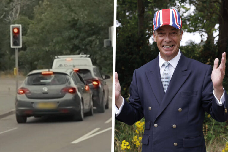 Eine Kollision auf einer Straße in Clacton: Die Fahrerin hätte sich besser nicht mit Farage anlegen sollen. (Themenbild/Collage)