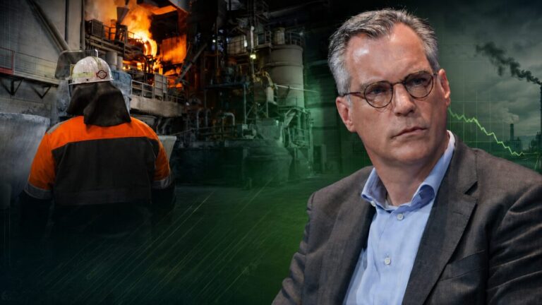 Die Salzgitter AG baut darauf, dass „grüner Stahl“ eine Wende bringt: Gunnar Groeblers Unternehmen drohen massive Schwierigkeiten. Foto: picture alliance / dts-Agentur | - /// picture alliance/ABBfoto | - /// JF-Montage von K. Singer mit KI