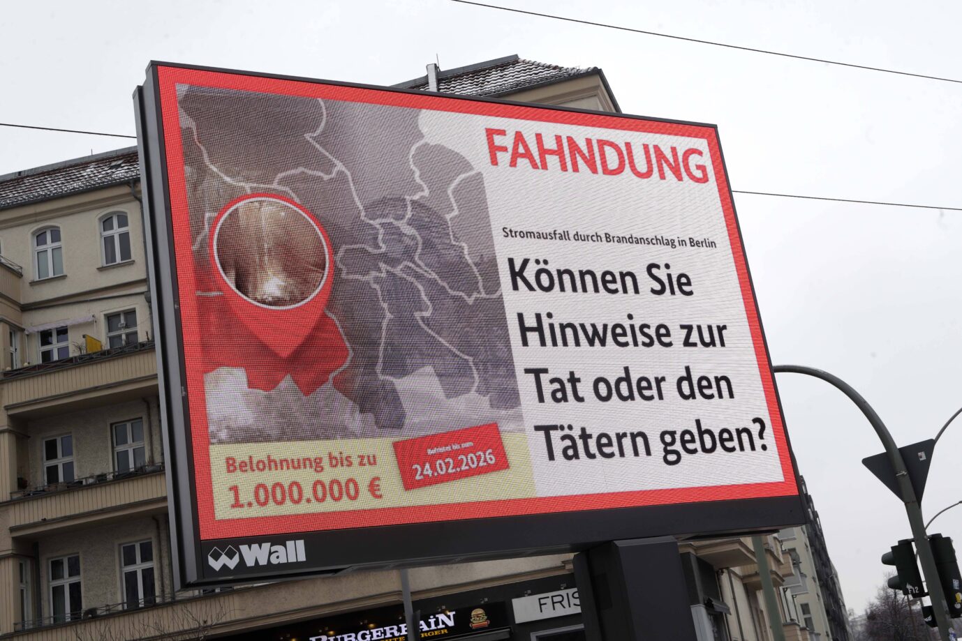 Das Fahndungsplakat des Bundeskriminalamts zum Stromausfall vom 03.01.2026 in Berlin durch die linksextreme Vulkangruppe. Foto: IMAGO / Berlinfoto