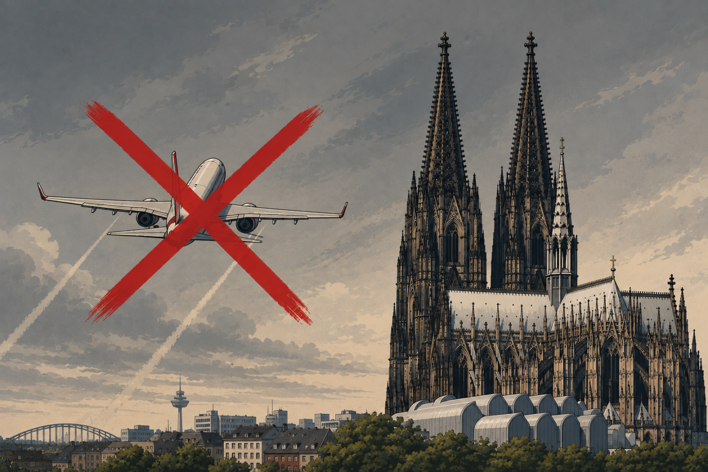 Das Foto soll nicht erfolgte Abschiebungen von Migranten in Köln symbolisieren.