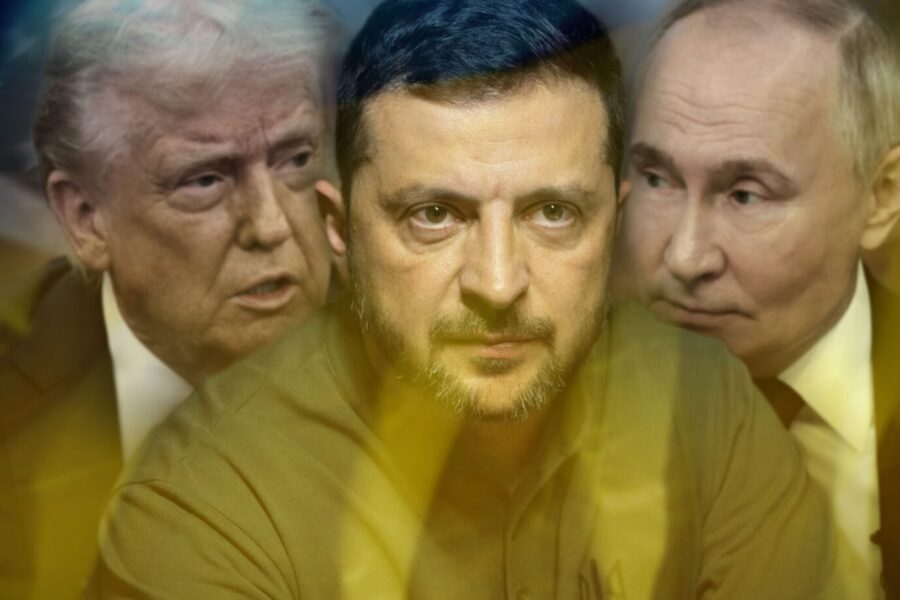 ACHTUNG FOTOMONTAGE: US-Friedensplan fuer Ukraine: Trump stellt Ultimatum US-Praeident Donald Trump hat den Druck auf die Ukraine erhoeht, seinem Plan zur Beendigung des russischen Angriffskrieges zuzustimmen. Er forderte Praeident Wolodymyr Selenskyj auf, sich bis Donnerstag zu aeussern. Verbunden ist die Frist offenbar mit einer Drohung. Russlands Praesident Wladimir PUTIN reagiert. Inzwischen haben immer mehr Bürger Angst vor einem neuen Weltkrieg. Foto:The Presidential Office of Ukraine via