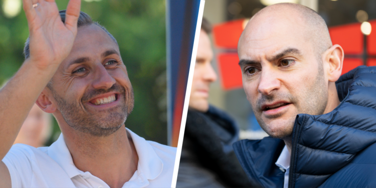 Baden-Württembergs Finanzminister Danyal Bayaz (Grüne, rechts) stellt den Länderfinanzausgleich für Sachsen-Anhalt in Frage, sollte Ulrich Siegmund (AfD, links) Ministerpräsident werden.
